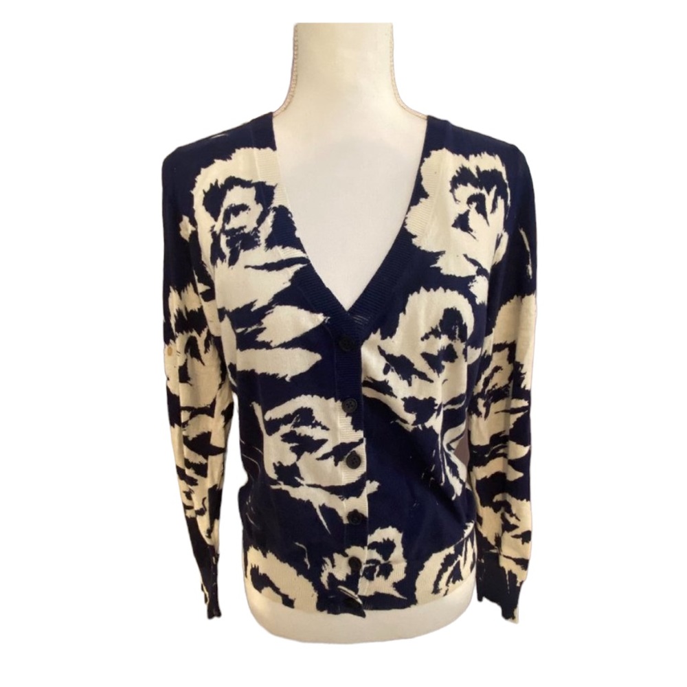 St. John's Bay Petite Floral Button Down Cardigan Sweater